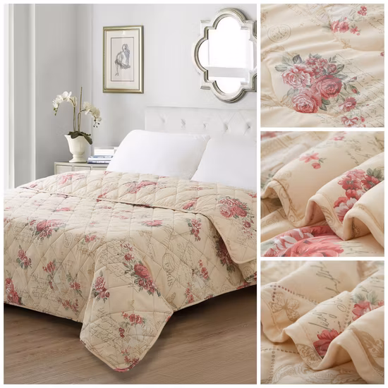 Vente chaude King Size hôtel 100% Polyester vers le bas Alternative microfibre imprimé fleur couettes Patchwork courtepointes été broderie literie couette