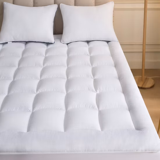 Couvre-matelas en coton pour hôtel, surmatelas de lit Queen Size 300tc