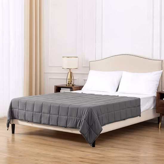 Couverture pondérée Double couche Minky, personnalisation d'échantillon, couverture en coton, couleur grise personnalisée, couverture lestée douce